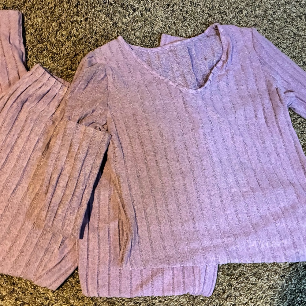 Lavender Ribbed Knit Set - Picture 4 of 7